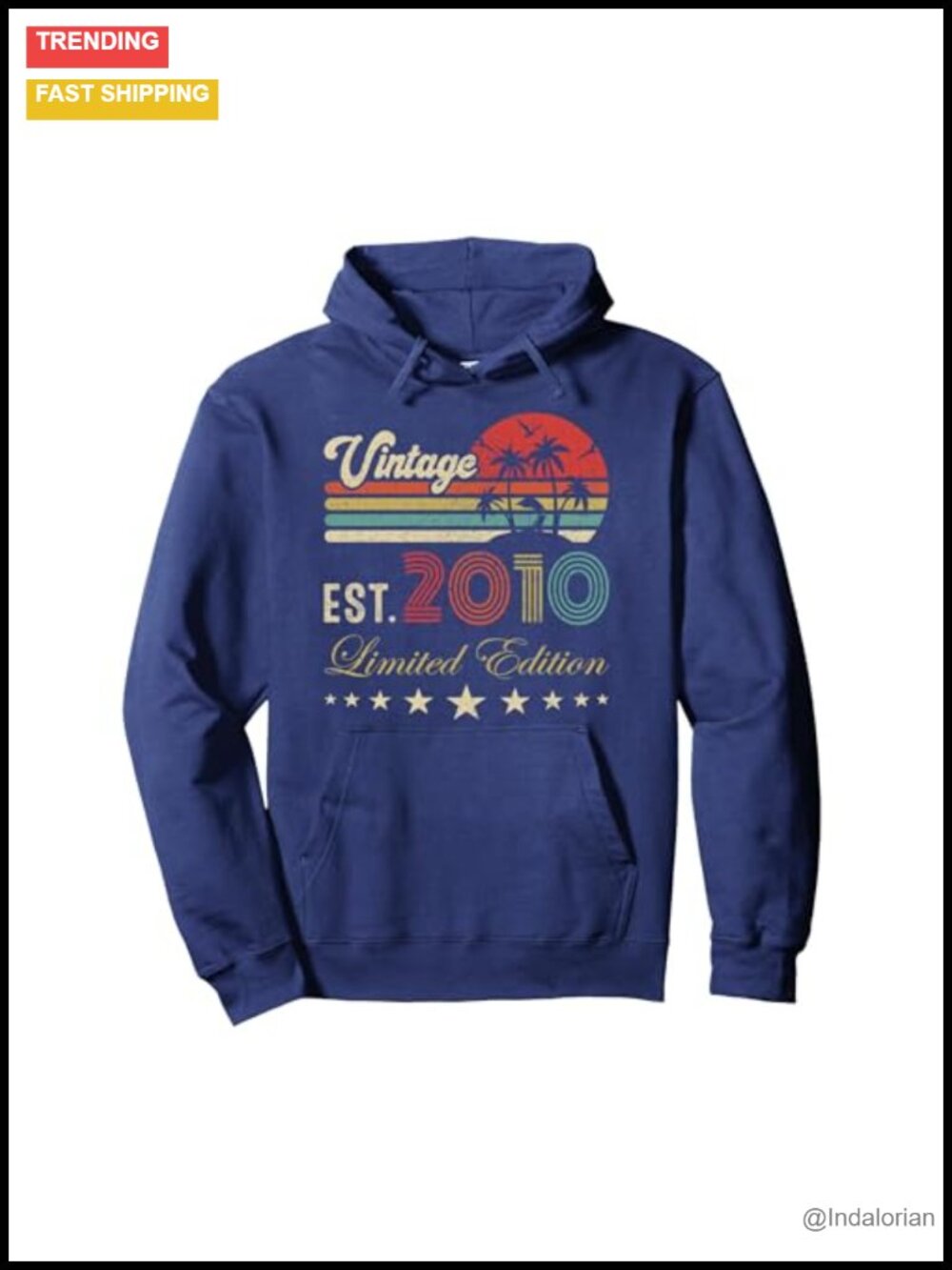 16th Birthday Pullover Hoodie Adult Unisex Vintage Est 2010 Limited Edition